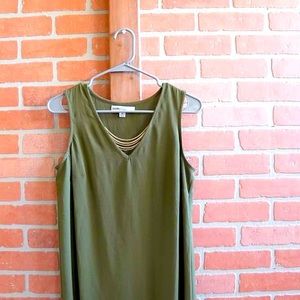 Olive green dress/tunic with gold beading